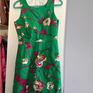 J Crew Floral Green Dress Sz 2 NWT